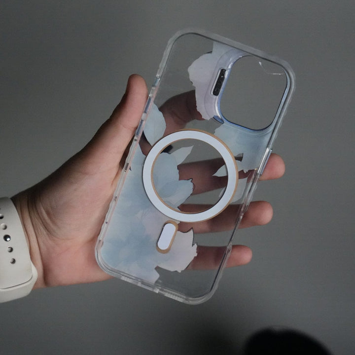 FRATO iPhone 17 Series iPhone 17 FloraCrystal Clear Floral Design Case with Color Metal Camera Stand Frame