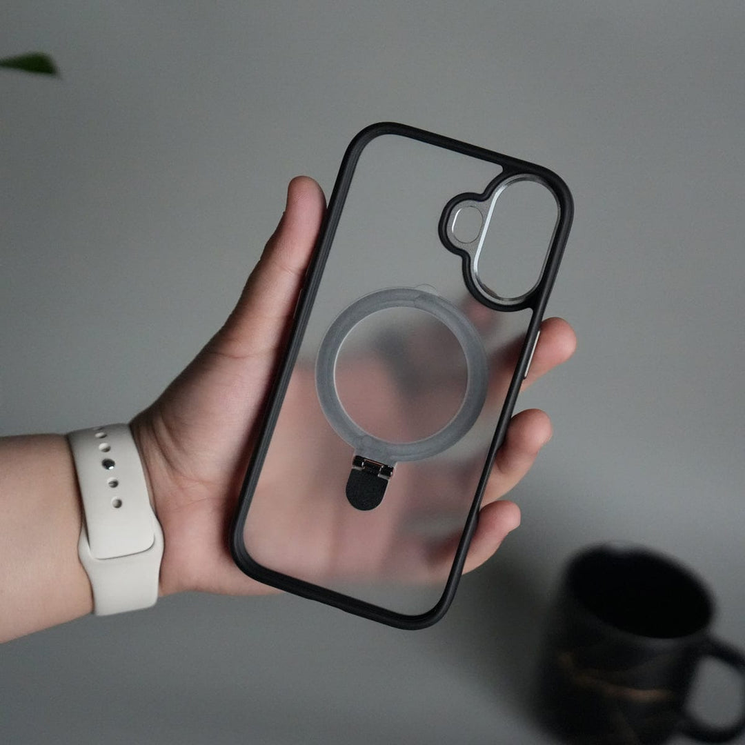 FRATO iPhone 17 Series iPhone 17 Frosted Case with Metal Camera Bump &amp; Metal Kickstand | Shockproof Matte Hybrid Cover