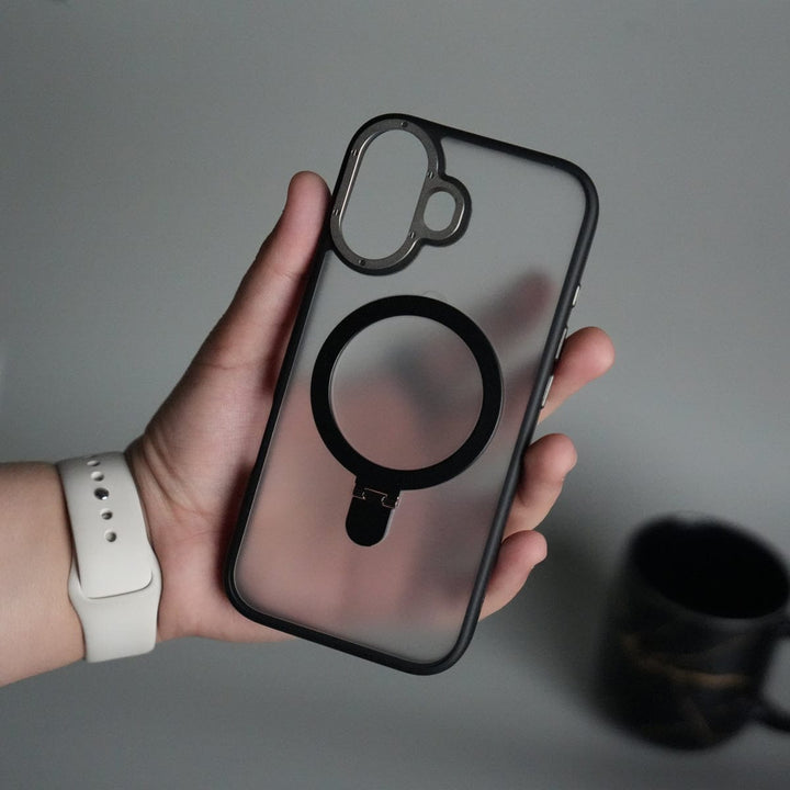 FRATO iPhone 17 Series iPhone 17 Frosted Case with Metal Camera Bump &amp; Metal Kickstand | Shockproof Matte Hybrid Cover