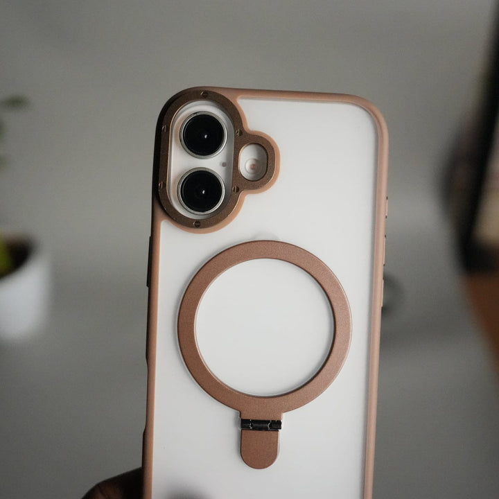 FRATO iPhone 17 Series iPhone 17 Frosted Case with Metal Camera Bump &amp; Metal Kickstand | Shockproof Matte Hybrid Cover