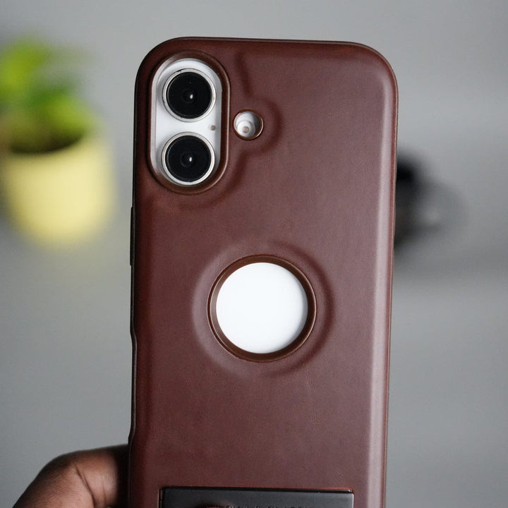 FRATO iPhone 17 Series iPhone 17 Full PU Leather Inbuilt Metal Stand Case Cover