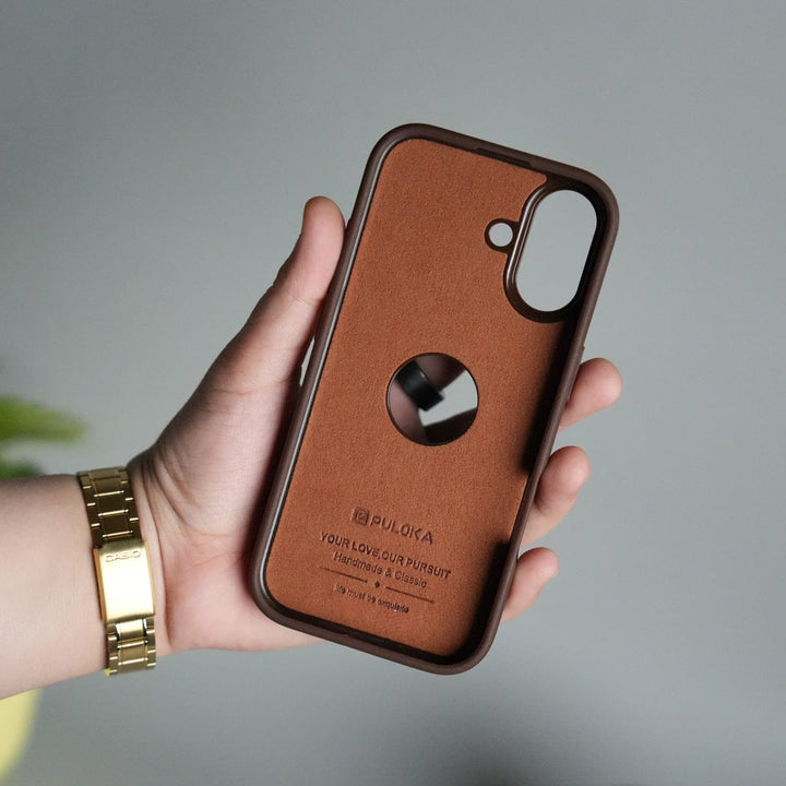 FRATO iPhone 17 Series iPhone 17 Full PU Leather Inbuilt Metal Stand Case Cover
