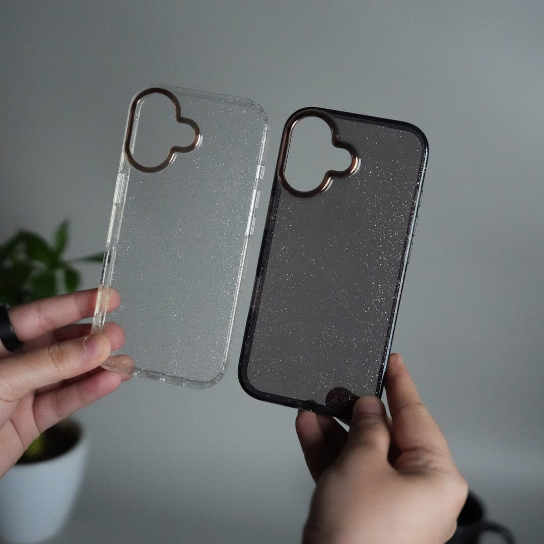 FRATO iPhone 17 Series iPhone 17 Glitter Case | Transparent Cover with Sparkle Finish & Metallic Camera Bumper
