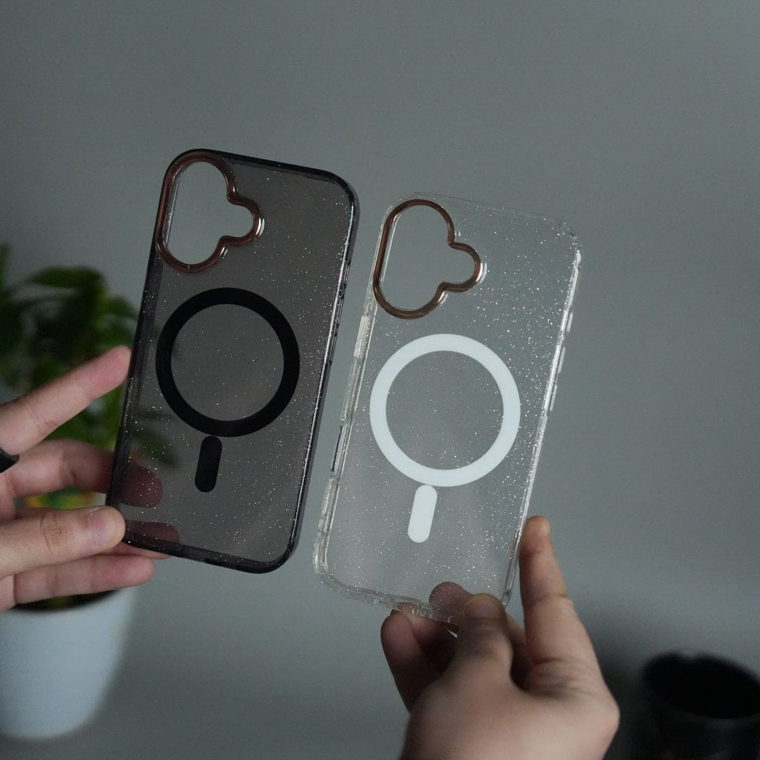 FRATO iPhone 17 Series iPhone 17 Glitter MagSafe Case | Transparent Cover with Sparkle Finish & Metallic Camera Bumper