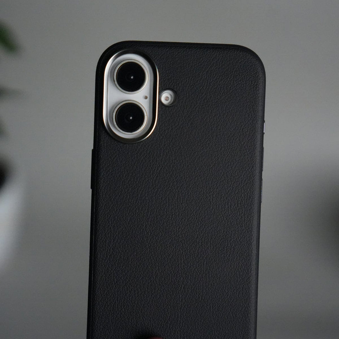 FRATO iPhone 17 Series iPhone 17 Leather Texture Design PVC Case With Metal Camera Bump