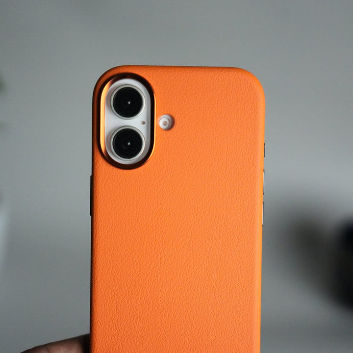FRATO iPhone 17 Series iPhone 17 Leather Texture Design PVC Case With Metal Camera Bump