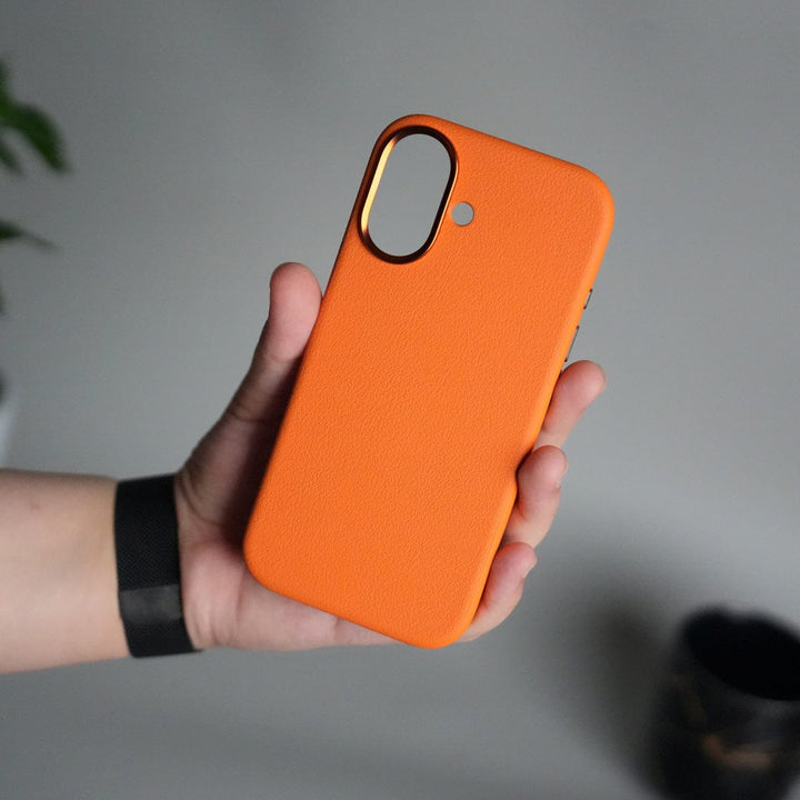 FRATO iPhone 17 Series iPhone 17 Leather Texture Design PVC Case With Metal Camera Bump