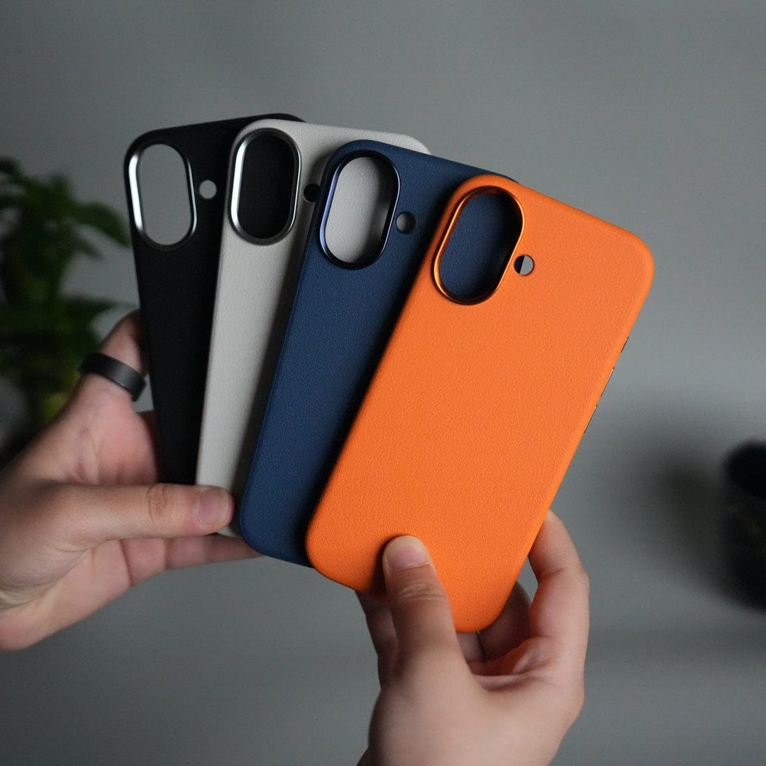 FRATO iPhone 17 Series iPhone 17 Leather Texture Design PVC Case With Metal Camera Bump