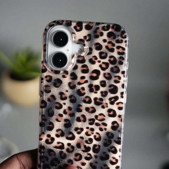 FRATO iPhone 17 Series iPhone 17 Leopard Print Case with Beaded Wrist Strap | Cute Transparent Designer Cover