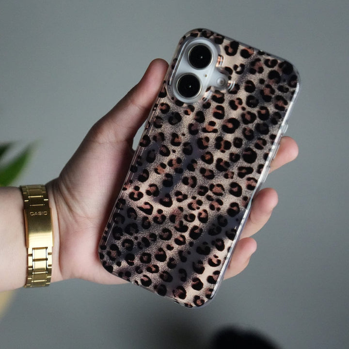 FRATO iPhone 17 Series iPhone 17 Leopard Print Case with Beaded Wrist Strap | Cute Transparent Designer Cover