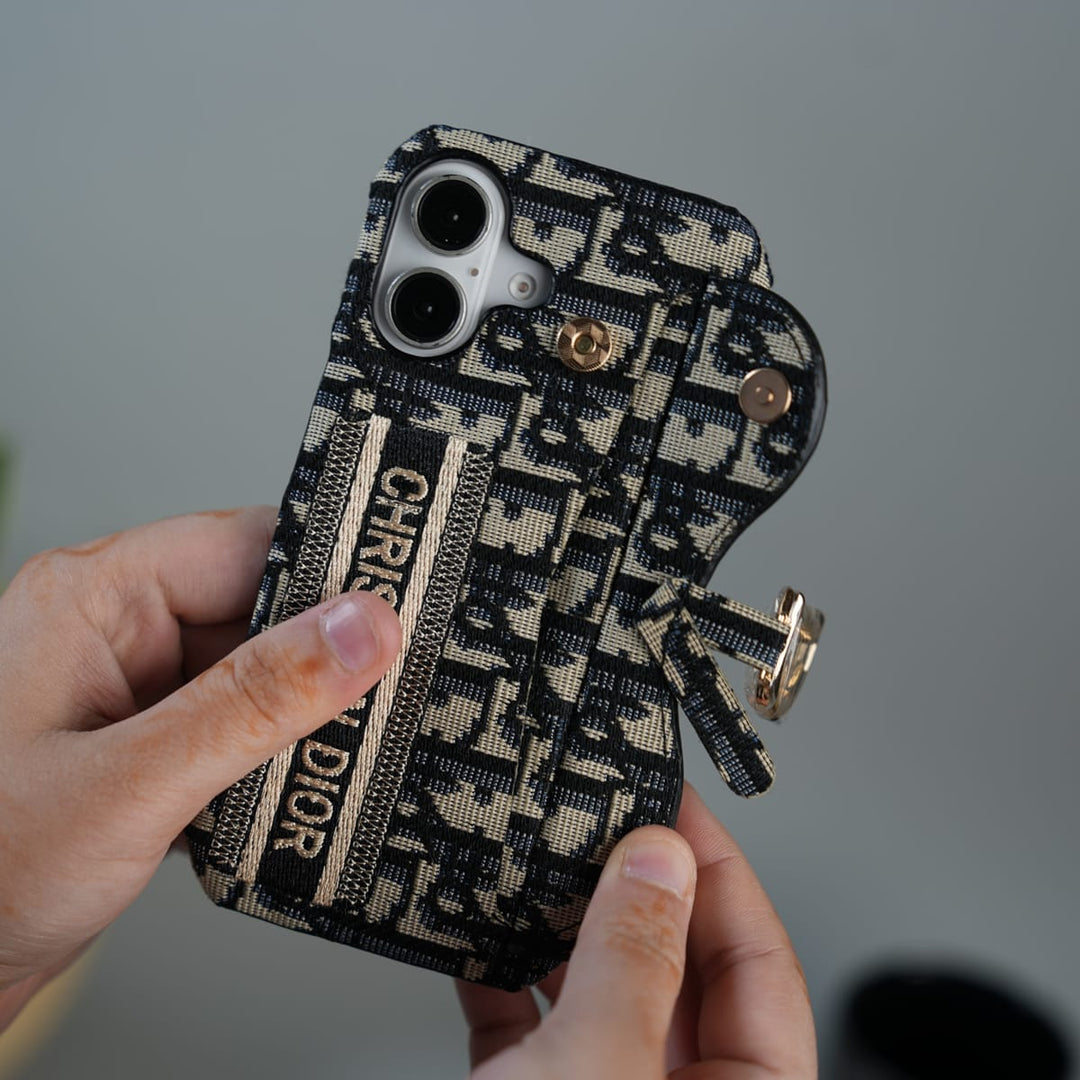 FRATO iPhone 17 Series iPhone 17 luxury Brand CD Card Holder Case Cover (Blue)