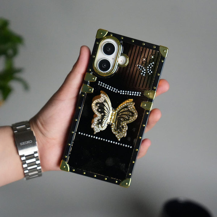 FRATO iPhone 17 Series iPhone 17 Luxury Butterfly Case | Trunk Frame Shockproof Cover with 3D Butterfly | Premium Limited Edition Design