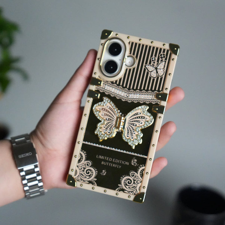 FRATO iPhone 17 Series iPhone 17 Luxury Butterfly Case | Trunk Frame Shockproof Cover with 3D Butterfly | Premium Limited Edition Design