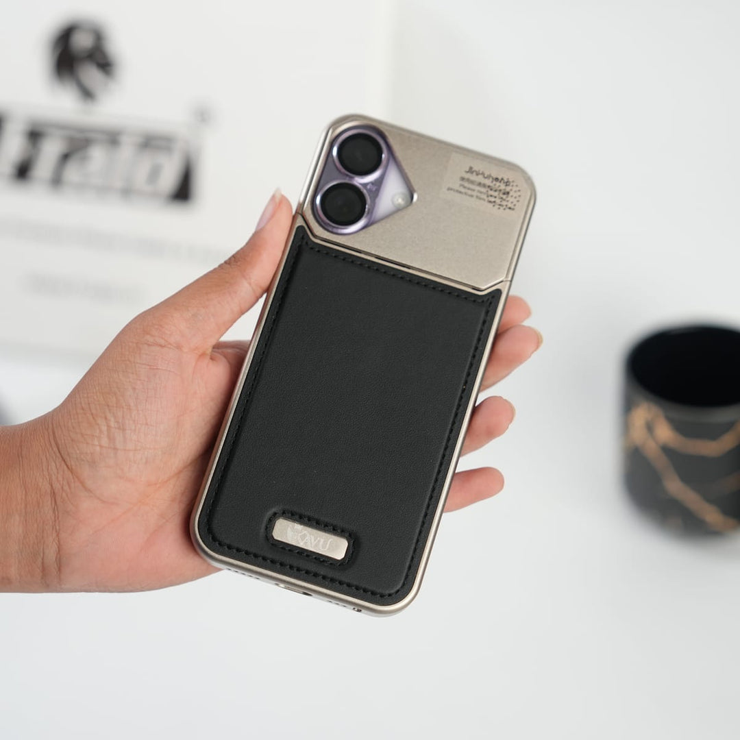FRATO iPhone 17 Series iPhone 17 Premium Metallic AeroFLex Aluminium Stitch Leather MagSafe Case