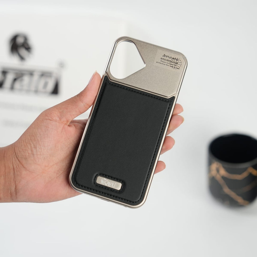 FRATO iPhone 17 Series iPhone 17 Premium Metallic AeroFLex Aluminium Stitch Leather MagSafe Case