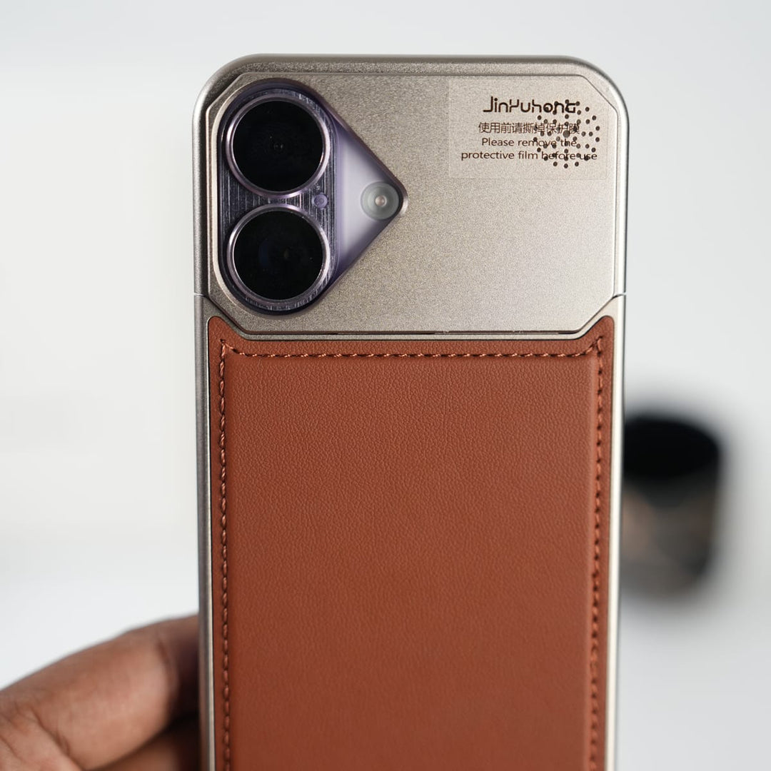 FRATO iPhone 17 Series iPhone 17 Premium Metallic AeroFLex Aluminium Stitch Leather MagSafe Case