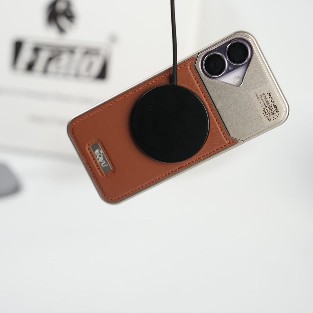 FRATO iPhone 17 Series iPhone 17 Premium Metallic AeroFLex Aluminium Stitch Leather MagSafe Case