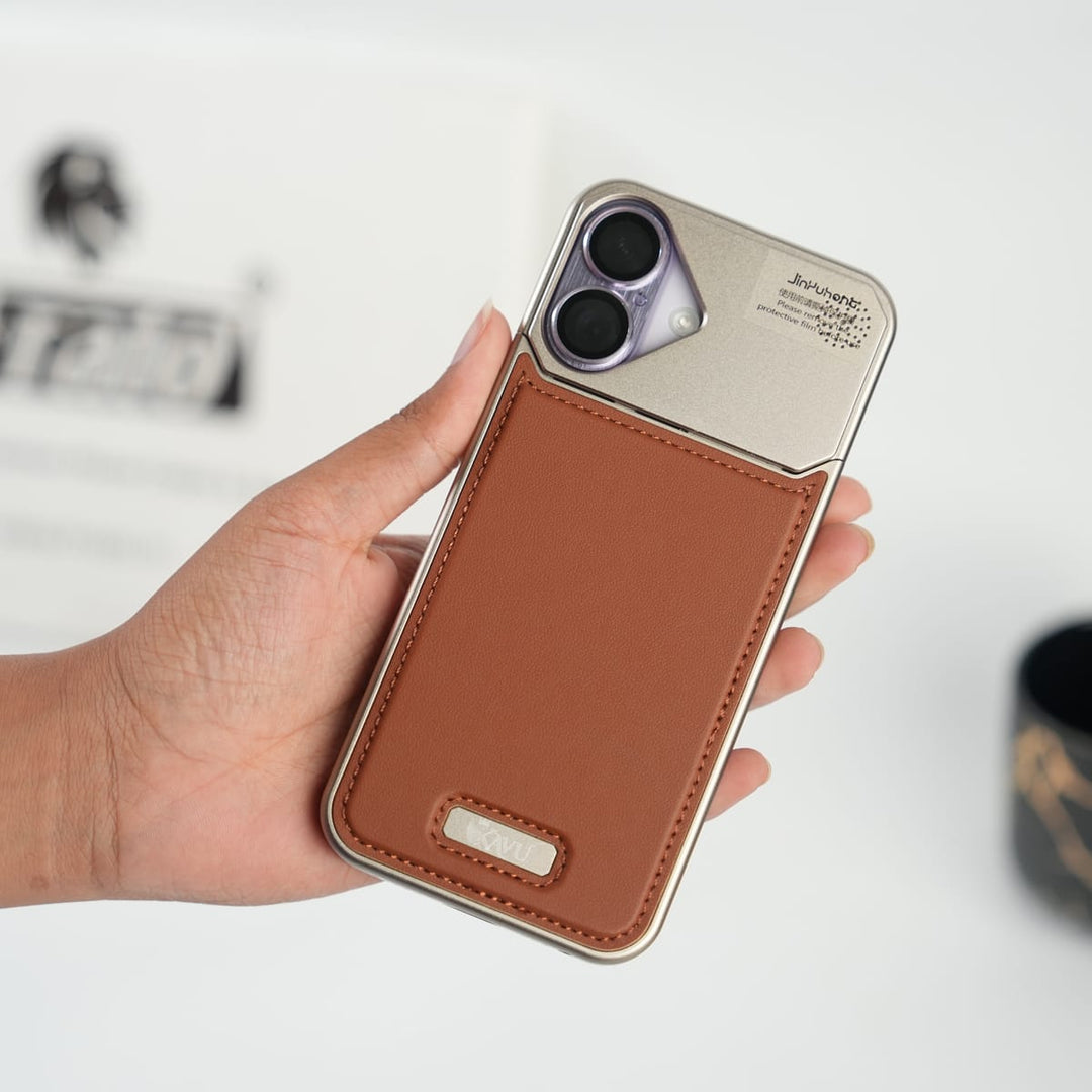 FRATO iPhone 17 Series iPhone 17 Premium Metallic AeroFLex Aluminium Stitch Leather MagSafe Case