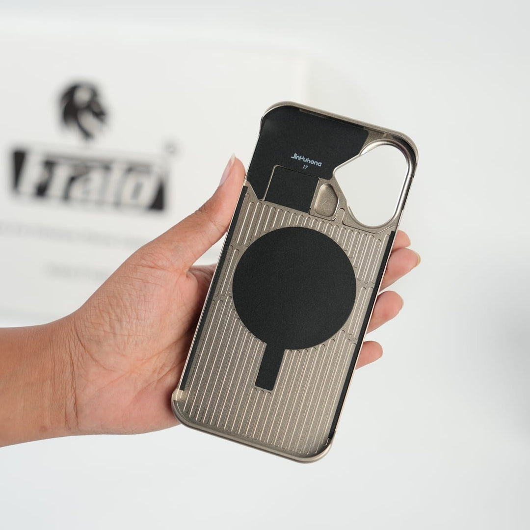 FRATO iPhone 17 Series iPhone 17 Premium Metallic AeroFLex Aluminium Stitch Leather MagSafe Case