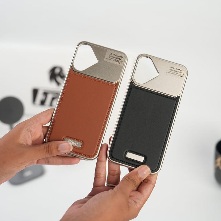 FRATO iPhone 17 Series iPhone 17 Premium Metallic AeroFLex Aluminium Stitch Leather MagSafe Case