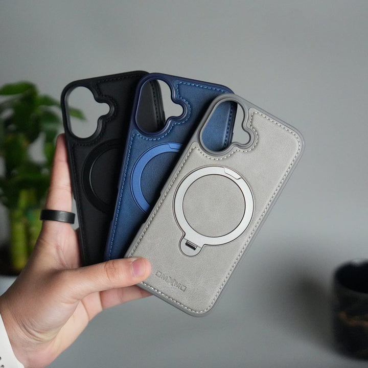 FRATO iPhone 17 Series iPhone 17 Premium PU Leather Kickstand Case | Luxury Shockproof Protective Back Cover