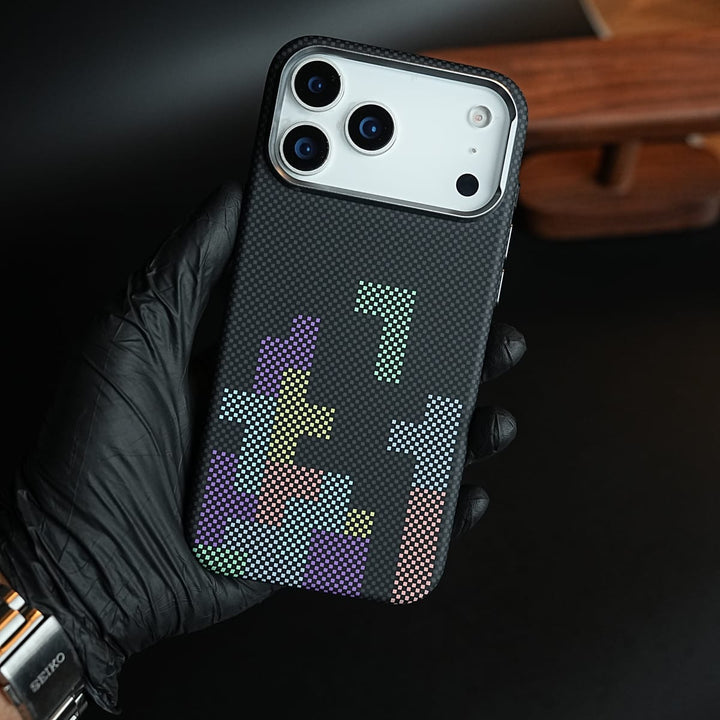 FRATO iPhone 17 Series iPhone 17 Pro / Black Aramid Design Hard Pc Case for iPhone 17 Series | Magnetic Ring Cover | Brick Design