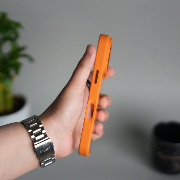 FRATO iPhone 17 Series iPhone 17 Pro Clear Magnetic Metal Camera Ring Case | MagSafe Ring | Cosmic Orange