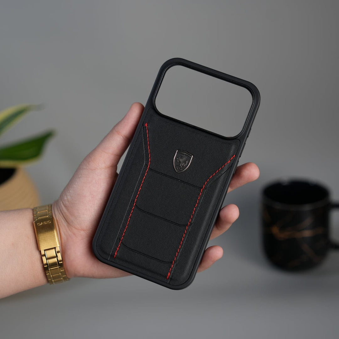 FRATO iPhone 17 Series iPhone 17 Pro FR Stitched PU Leather Case Cover (Black)