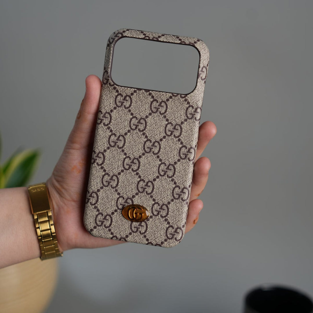FRATO iPhone 17 Series iPhone 17 Pro iPhone 17 Series Luxury GG Pattern Leather Case | Premium Hard Back Cover