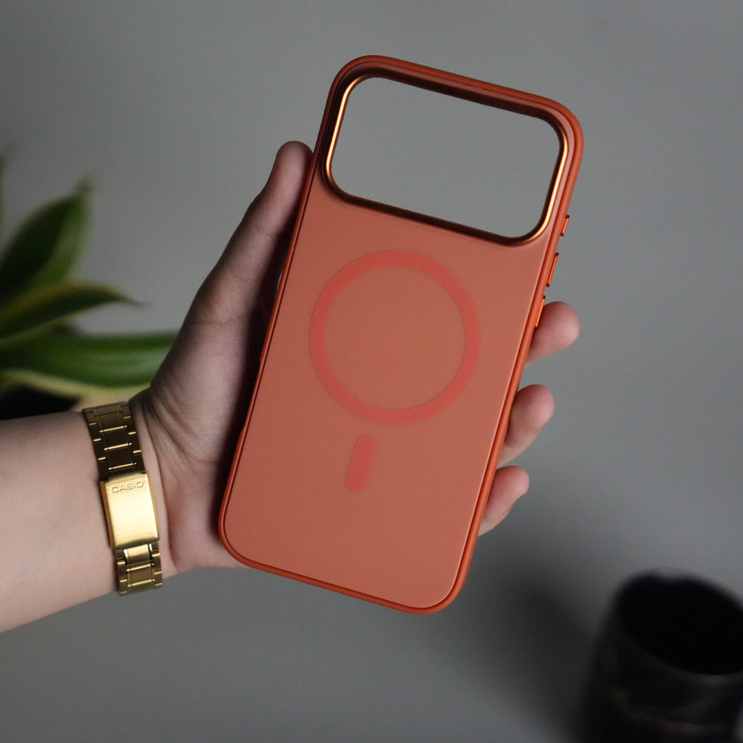 FRATO iPhone 17 Series iPhone 17 Pro iPhone Series Matte MagSafe Case | Metallic Camera Frame Edition | Orange