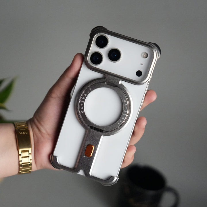 FRATO iPhone 17 Series iPhone 17 Pro Max Aluminium Metal Frame Rotating Kickstand Case