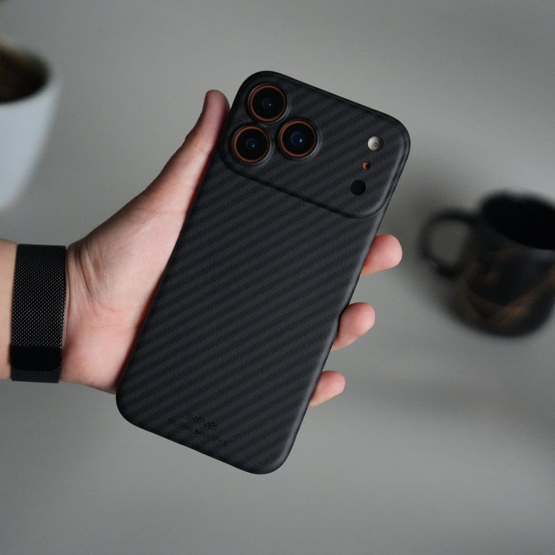 FRATO iPhone 17 Series iPhone 17 Pro Max Carbon Fiber Slim Case | Ultra-Thin Magnetic Charging Ring Cover