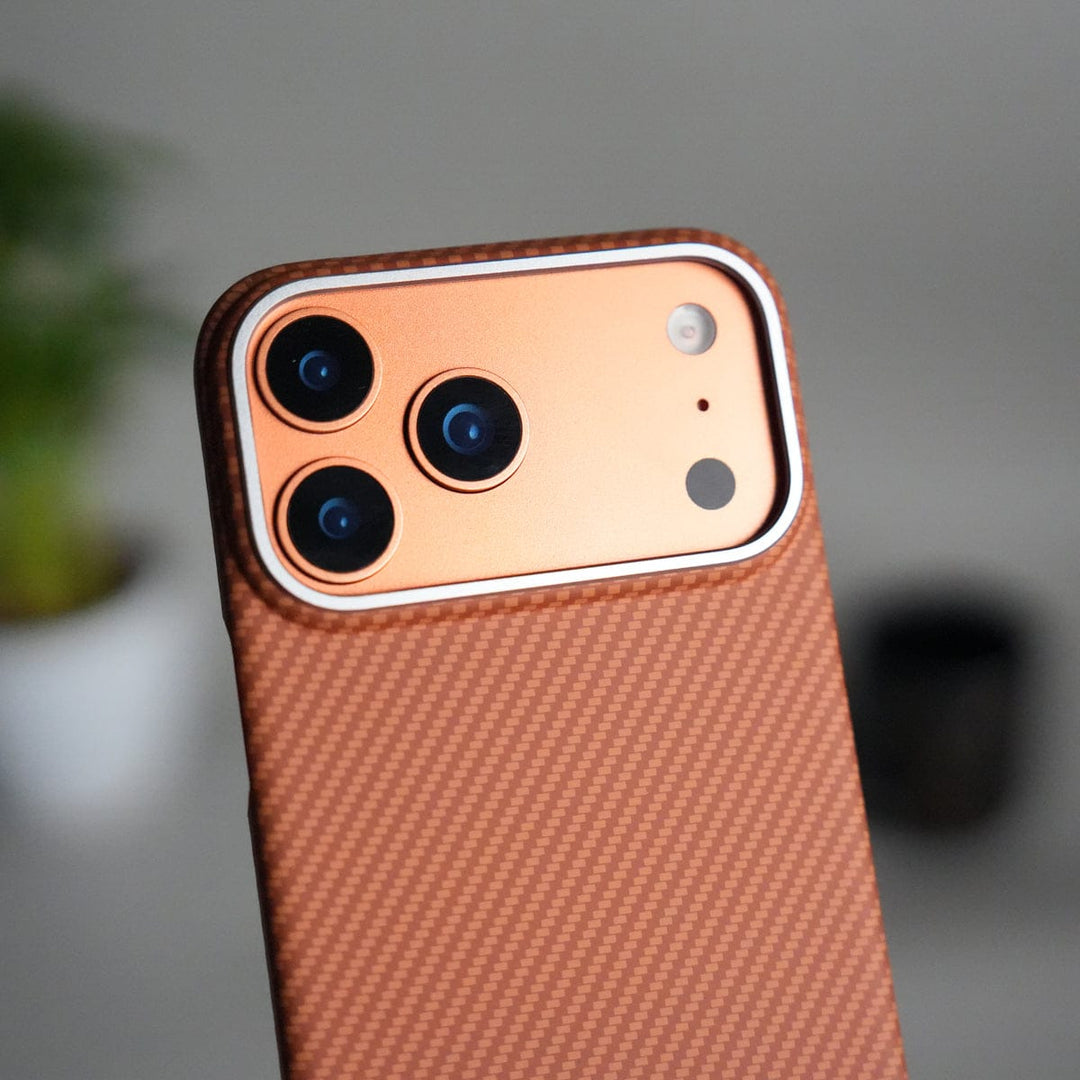 FRATO iPhone 17 Series iPhone 17 Pro Max Carbon Fiber Slim Case | Ultra-Thin Matte Finish Protective Cover | Orange