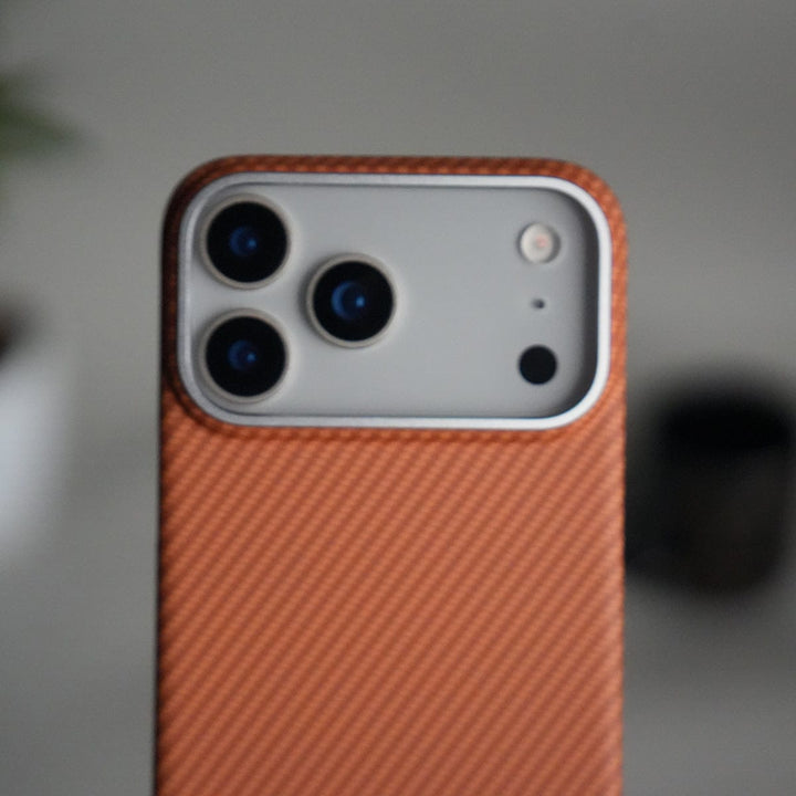 FRATO iPhone 17 Series iPhone 17 Pro Max Carbon Fiber Slim Case | Ultra-Thin Matte Finish Protective Cover | Orange