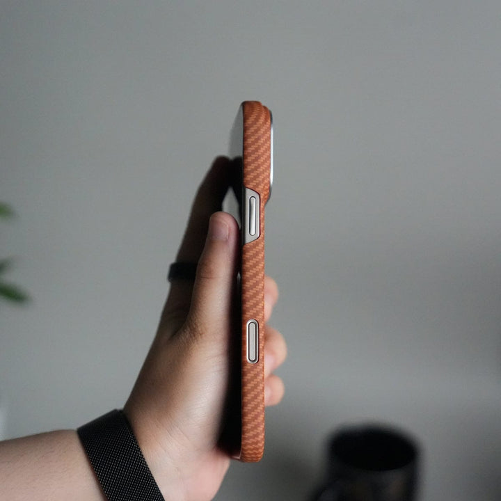 FRATO iPhone 17 Series iPhone 17 Pro Max Carbon Fiber Slim Case | Ultra-Thin Matte Finish Protective Cover | Orange