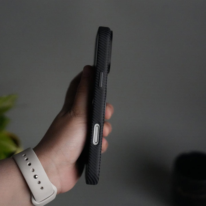 FRATO iPhone 17 Series iPhone 17 Pro Max Carbon Fiber Texture Case with Metal Camera Frame &amp; Rotating Ring Stand