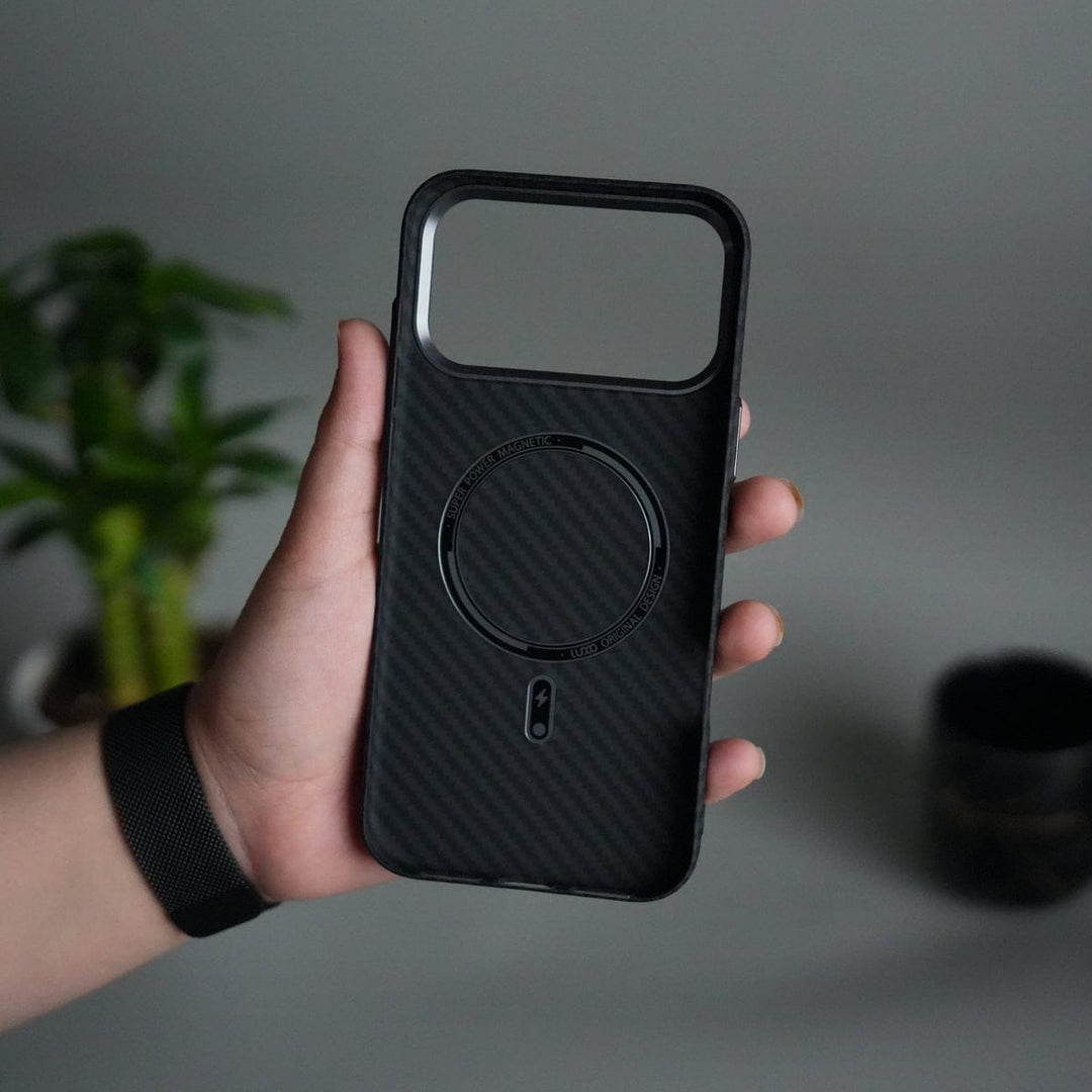 FRATO iPhone 17 Series iPhone 17 Pro Max Carbon Fiber Texture Design Hard Pc MagSafe Case Cover BlackCarbon
