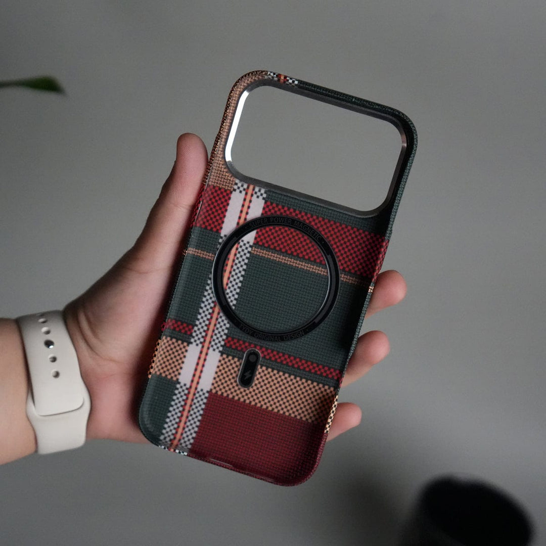 FRATO iPhone 17 Series iPhone 17 Pro Max Carbon Fiber Texture Design Hard Pc MagSafe Case Cover GreenRed