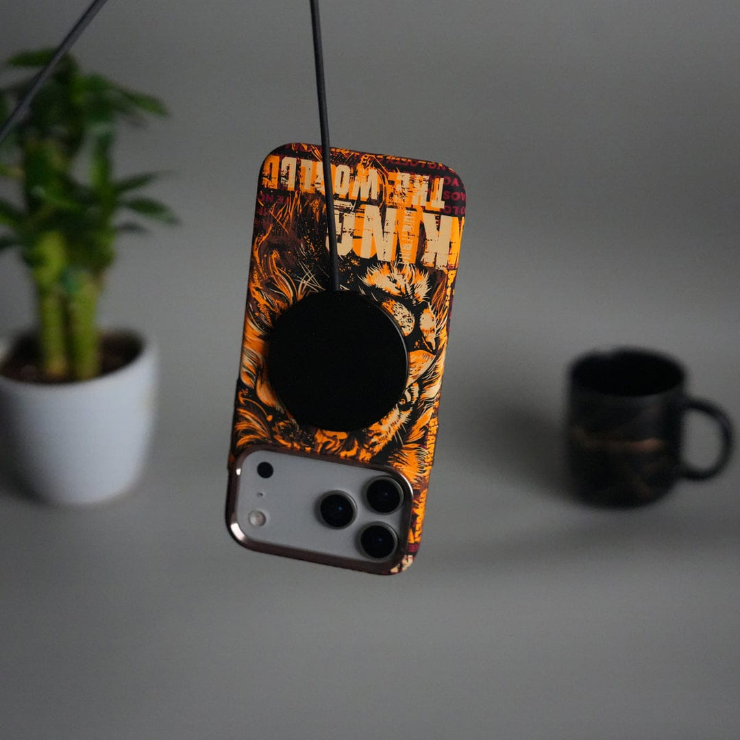 FRATO iPhone 17 Series iPhone 17 Pro Max Carbon Fiber Texture Design Hard Pc MagSafe Case Cover LionKing