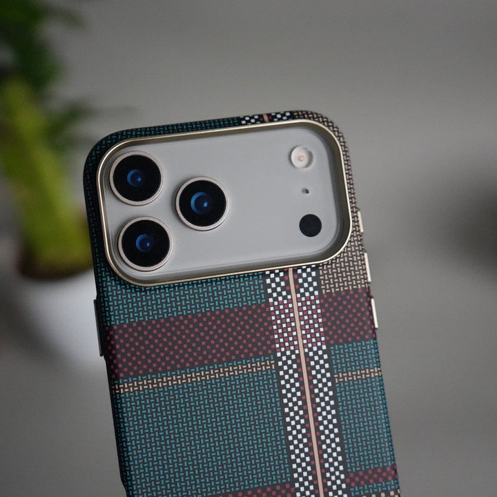 FRATO iPhone 17 Series iPhone 17 Pro Max Carbon Fiber Texture Design Hard Pc MagSafe Case Cover RedWhite