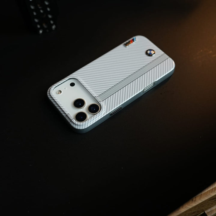 FRATO iPhone 17 Series iPhone 17 Pro Max Carbon Fiber Texture Racing Stripe Case for iPhone 17 Series | Motorsport Style Cover