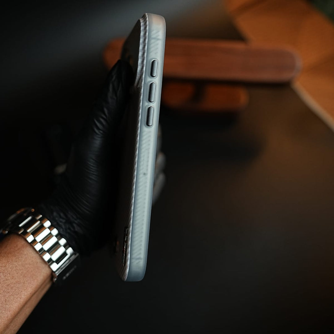 FRATO iPhone 17 Series iPhone 17 Pro Max Carbon Fiber Texture Racing Stripe Case for iPhone 17 Series | Motorsport Style Cover