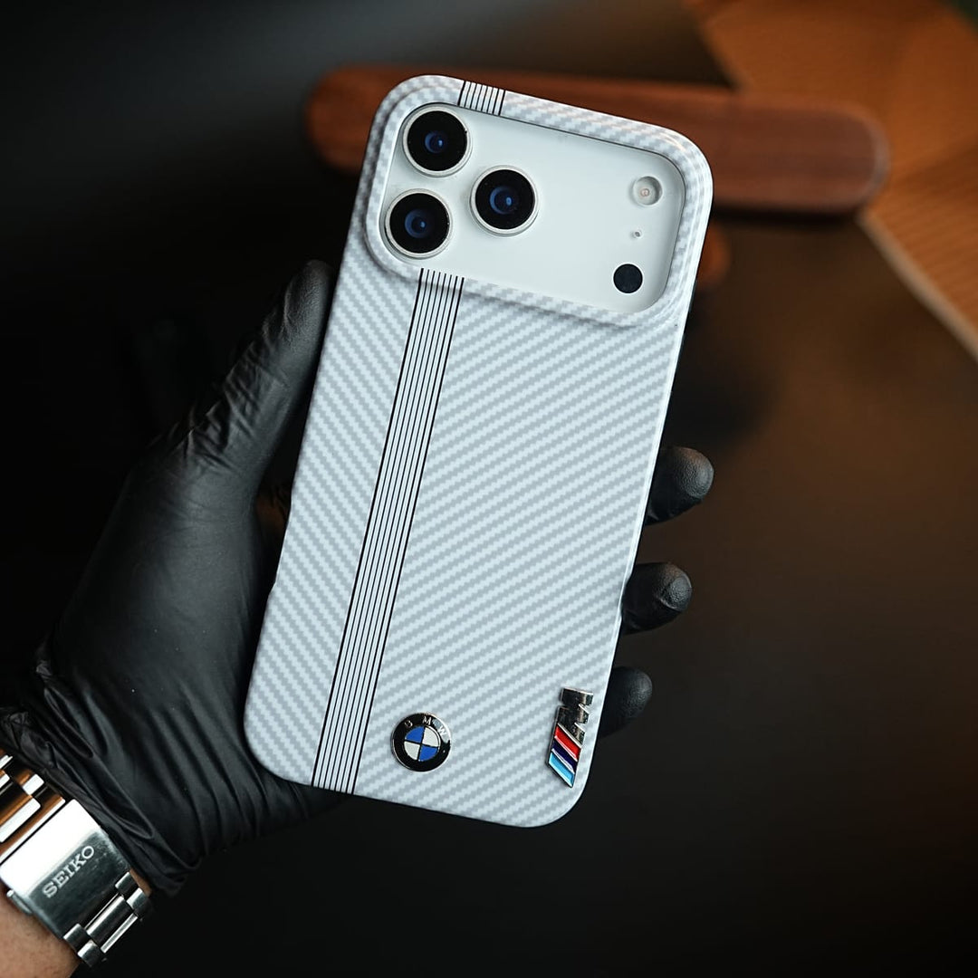 FRATO iPhone 17 Series iPhone 17 Pro Max Carbon Fiber Texture Racing Stripe Case for iPhone 17 Series | Motorsport Style Cover