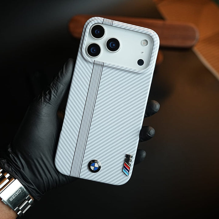 FRATO iPhone 17 Series iPhone 17 Pro Max Carbon Fiber Texture Racing Stripe Case for iPhone 17 Series | Motorsport Style Cover