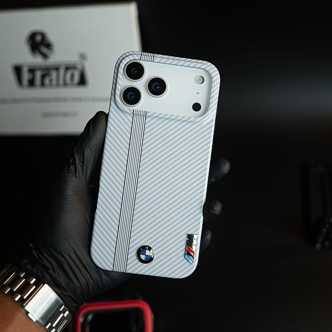FRATO iPhone 17 Series iPhone 17 Pro Max Carbon Fiber Texture Racing Stripe Case for iPhone 17 Series | Motorsport Style Cover