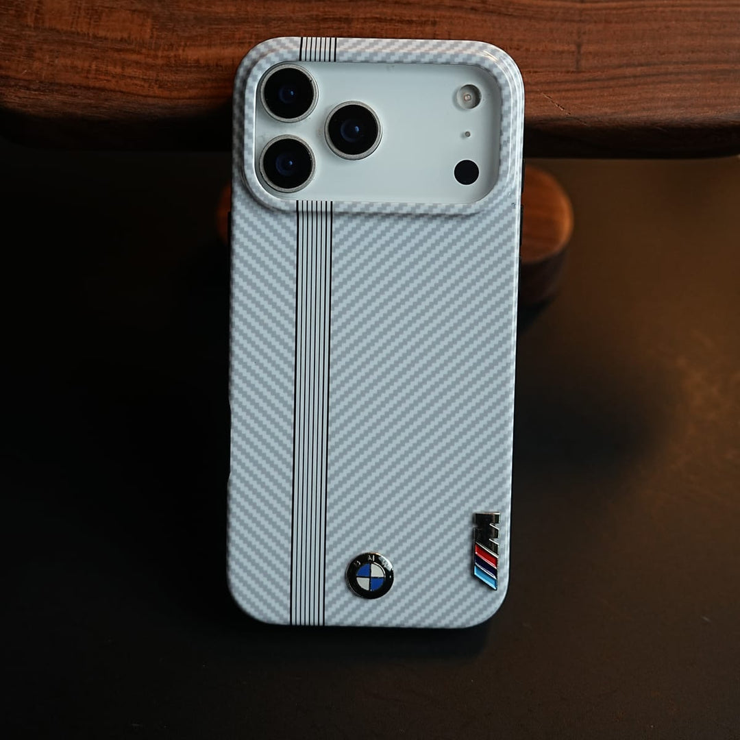 FRATO iPhone 17 Series iPhone 17 Pro Max Carbon Fiber Texture Racing Stripe Case for iPhone 17 Series | Motorsport Style Cover