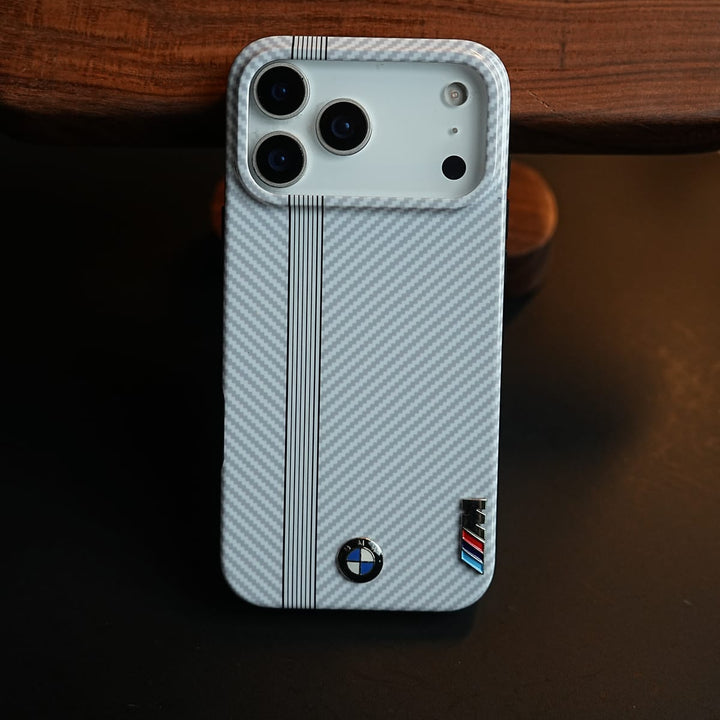 FRATO iPhone 17 Series iPhone 17 Pro Max Carbon Fiber Texture Racing Stripe Case for iPhone 17 Series | Motorsport Style Cover