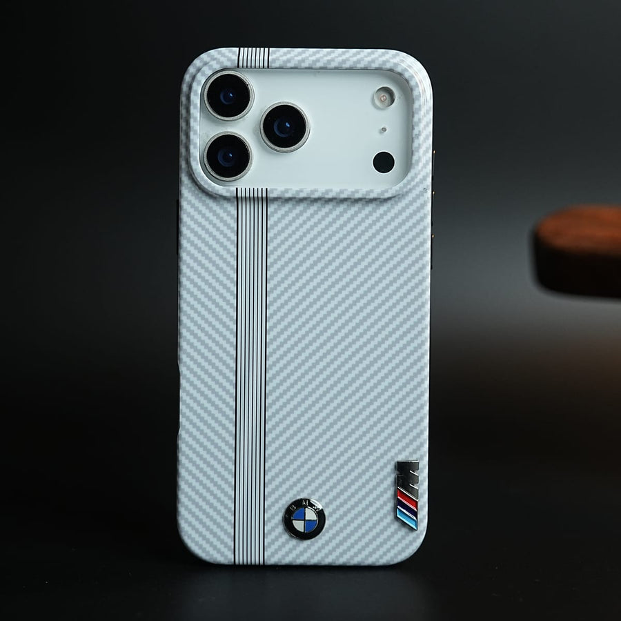 FRATO iPhone 17 Series iPhone 17 Pro Max Carbon Fiber Texture Racing Stripe Case for iPhone 17 Series | Motorsport Style Cover
