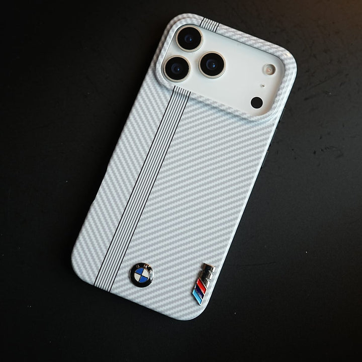 FRATO iPhone 17 Series iPhone 17 Pro Max Carbon Fiber Texture Racing Stripe Case for iPhone 17 Series | Motorsport Style Cover