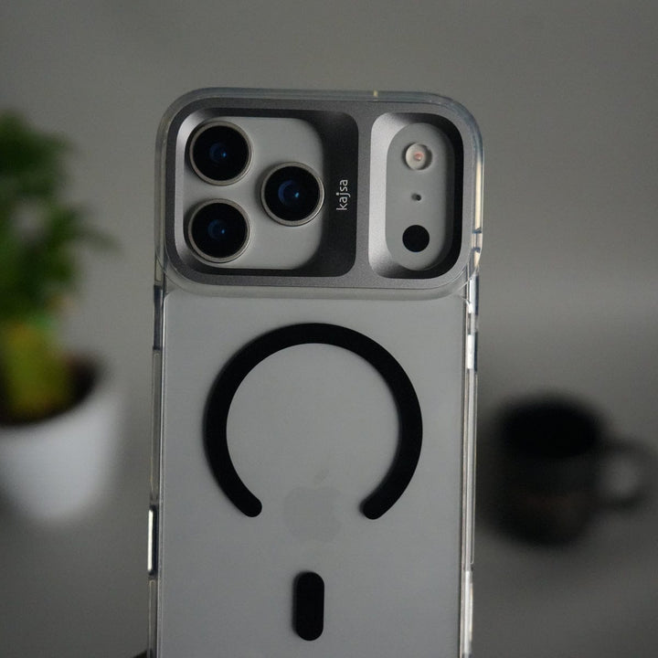 FRATO iPhone 17 Series iPhone 17 Pro Max Clear MagSafe Case | Aluminum Metal Camera Frame | Shockproof Transparent Back Cover